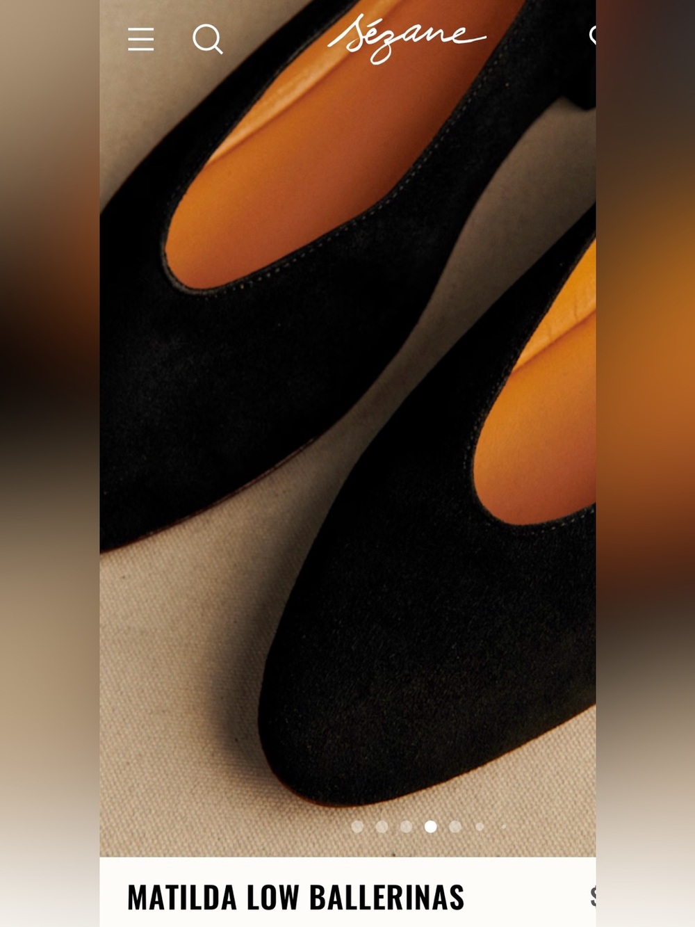Sézane Matilda Low Ballerinas Black Suede Size 39 / US 8